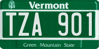 VT license plate TZA901