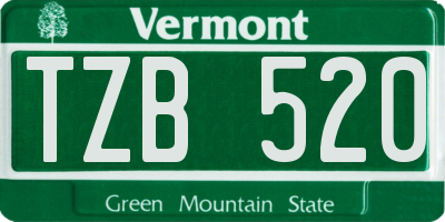 VT license plate TZB520