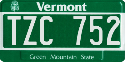 VT license plate TZC752