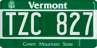 VT license plate TZC827