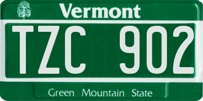 VT license plate TZC902