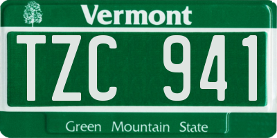 VT license plate TZC941