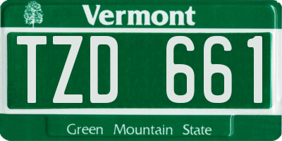 VT license plate TZD661