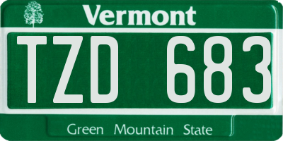 VT license plate TZD683