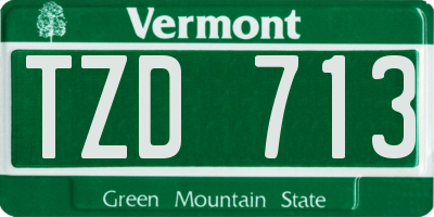 VT license plate TZD713