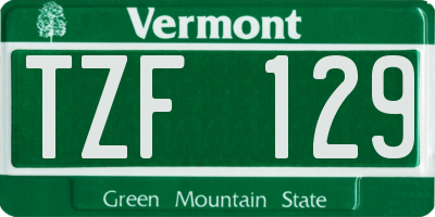 VT license plate TZF129