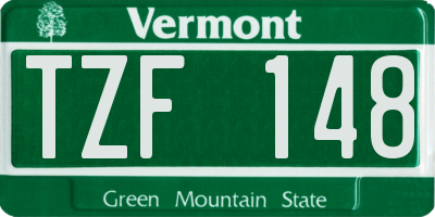 VT license plate TZF148