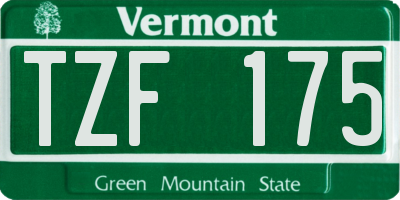 VT license plate TZF175