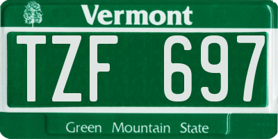VT license plate TZF697