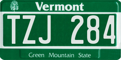 VT license plate TZJ284