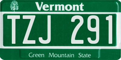 VT license plate TZJ291