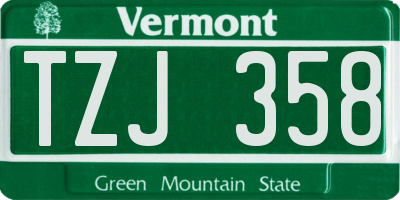 VT license plate TZJ358