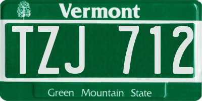 VT license plate TZJ712