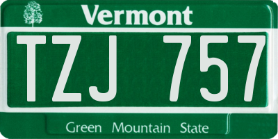 VT license plate TZJ757