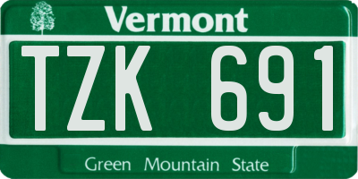 VT license plate TZK691