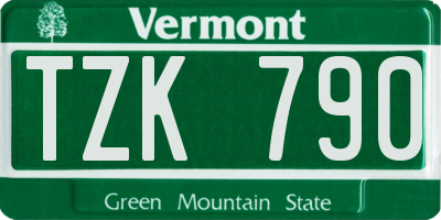 VT license plate TZK790