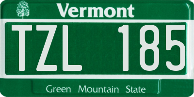 VT license plate TZL185