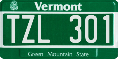 VT license plate TZL301