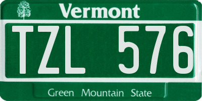 VT license plate TZL576