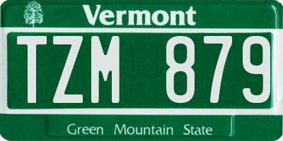 VT license plate TZM879