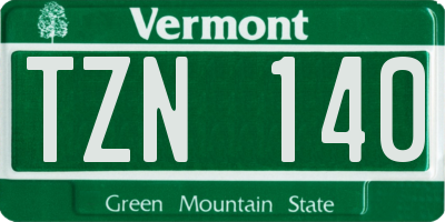 VT license plate TZN140