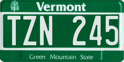 VT license plate TZN245