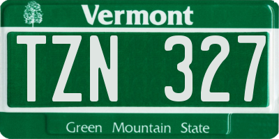 VT license plate TZN327