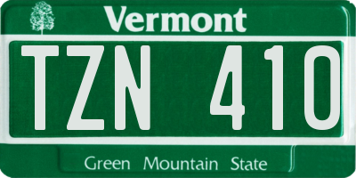 VT license plate TZN410