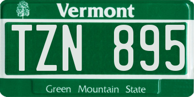 VT license plate TZN895