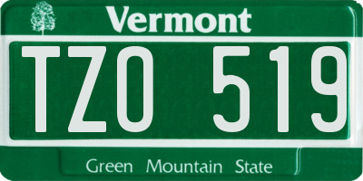 VT license plate TZO519