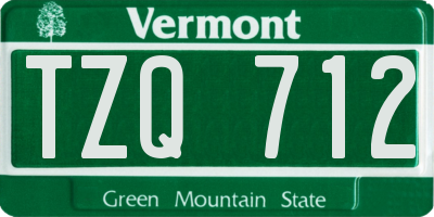 VT license plate TZQ712