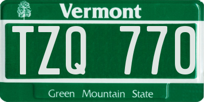 VT license plate TZQ770