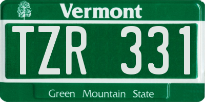 VT license plate TZR331