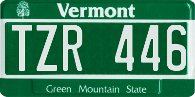VT license plate TZR446