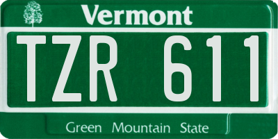 VT license plate TZR611