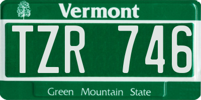 VT license plate TZR746