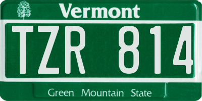 VT license plate TZR814