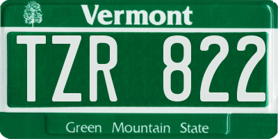 VT license plate TZR822