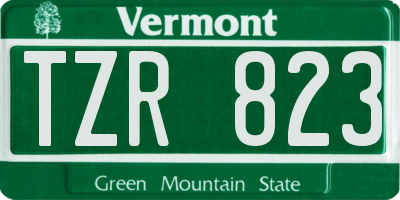 VT license plate TZR823