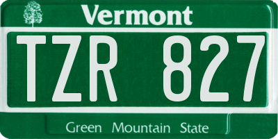 VT license plate TZR827