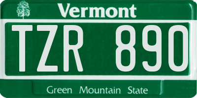 VT license plate TZR890