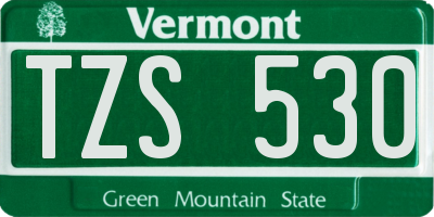 VT license plate TZS530