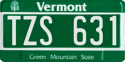 VT license plate TZS631
