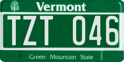 VT license plate TZT046