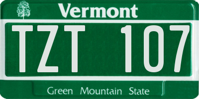 VT license plate TZT107