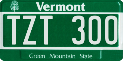 VT license plate TZT300