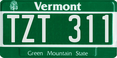 VT license plate TZT311