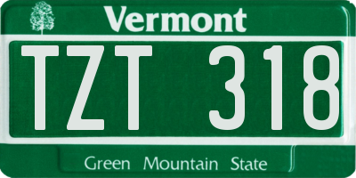 VT license plate TZT318