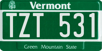 VT license plate TZT531