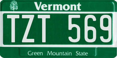 VT license plate TZT569